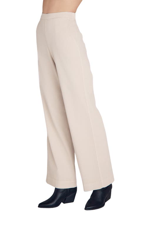 Bella Dahl Catalina Pull-on Flat Front Wide Leg Pants In Neutral