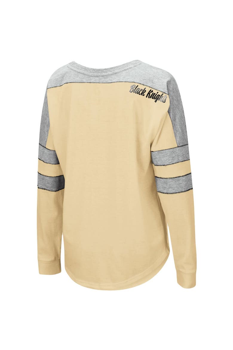 Women's Colosseum Gold Army Black Knights Trey Dolman Long Sleeve T-Shirt, Alternate, color, Gold