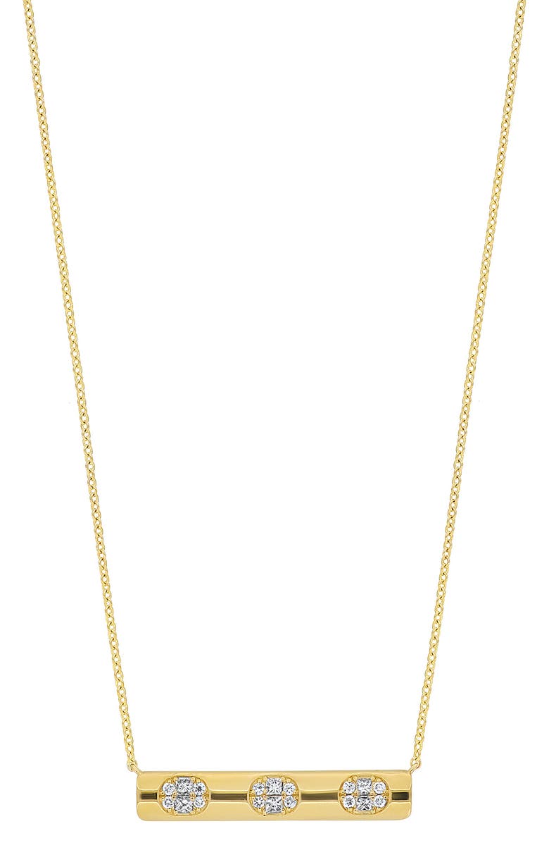 Bony Levy Mika Oval Diamond Cluster Bar Necklace, Main, color, 18K Yellow Gold