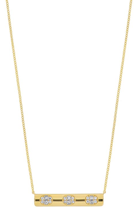 Mika Oval Diamond Cluster Bar Necklace