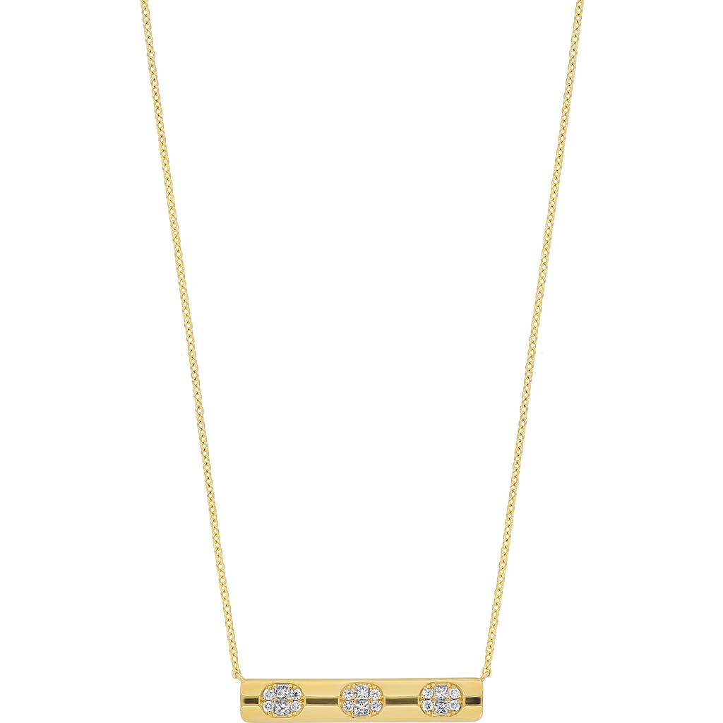 Bony Levy Mika Oval Diamond Cluster Bar Necklace In 18k Yellow Gold