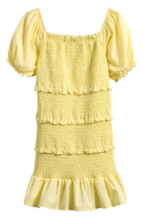 Ava & Yelly Kids' Ruffle Smocked Sundress In Yellow