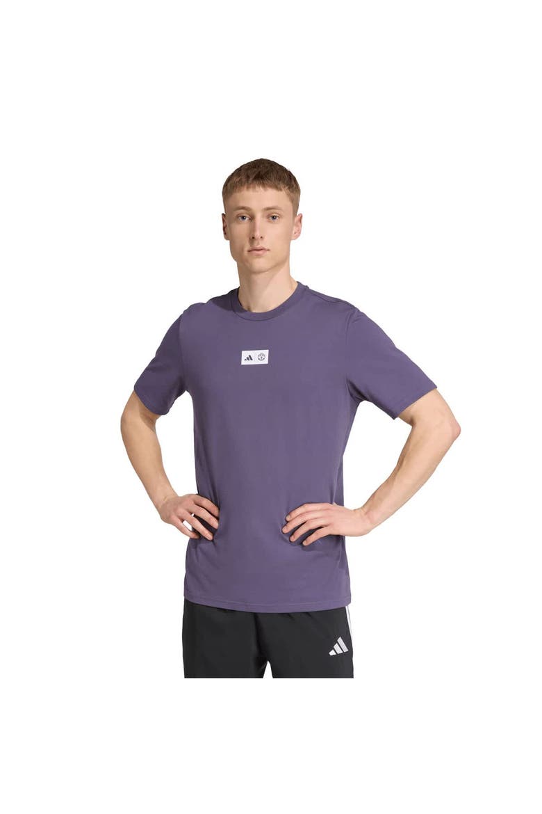 Men's adidas Purple Manchester United Jersey Hook T-Shirt, Main, color, Purple