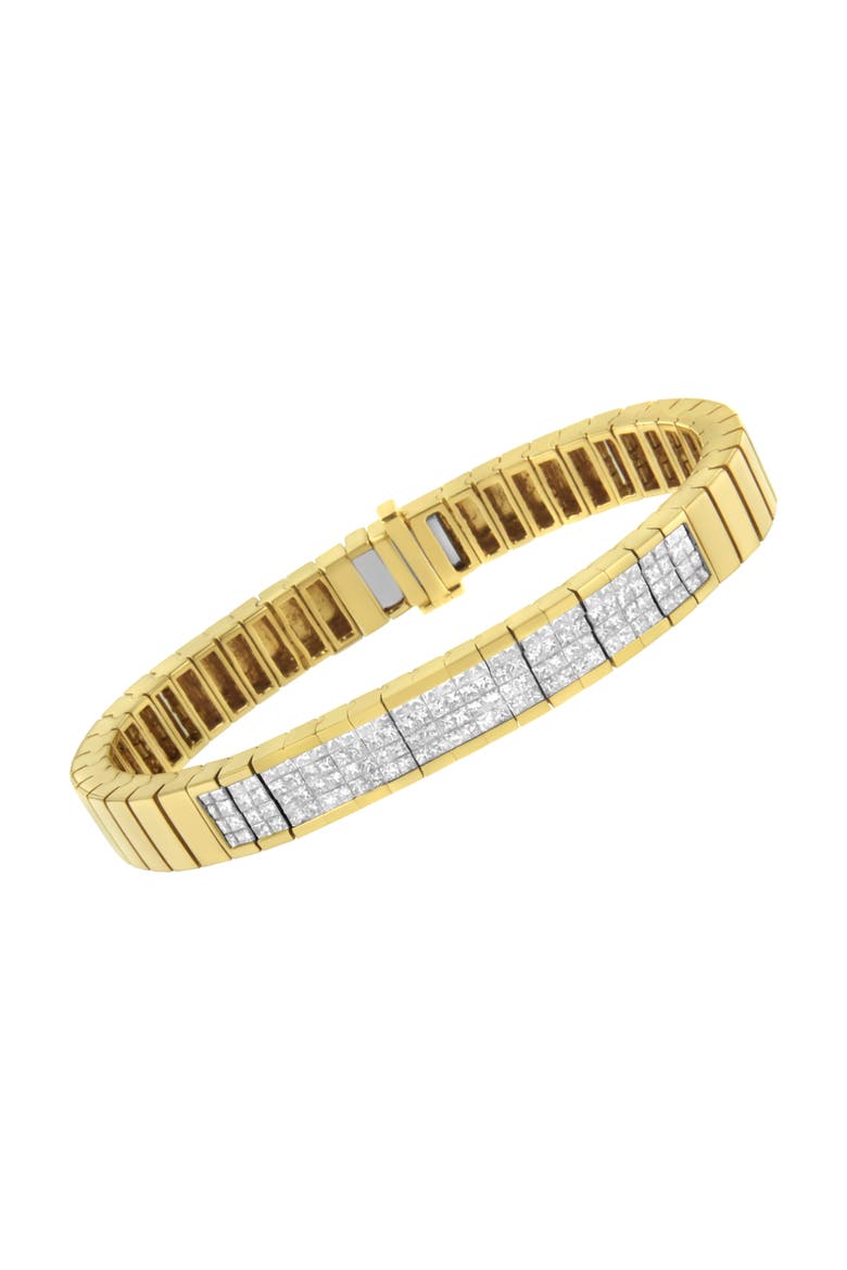 14K Yellow Gold 3 5/8 cttw Diamond ID Tennis Bracelet, Alternate, color, Yellow