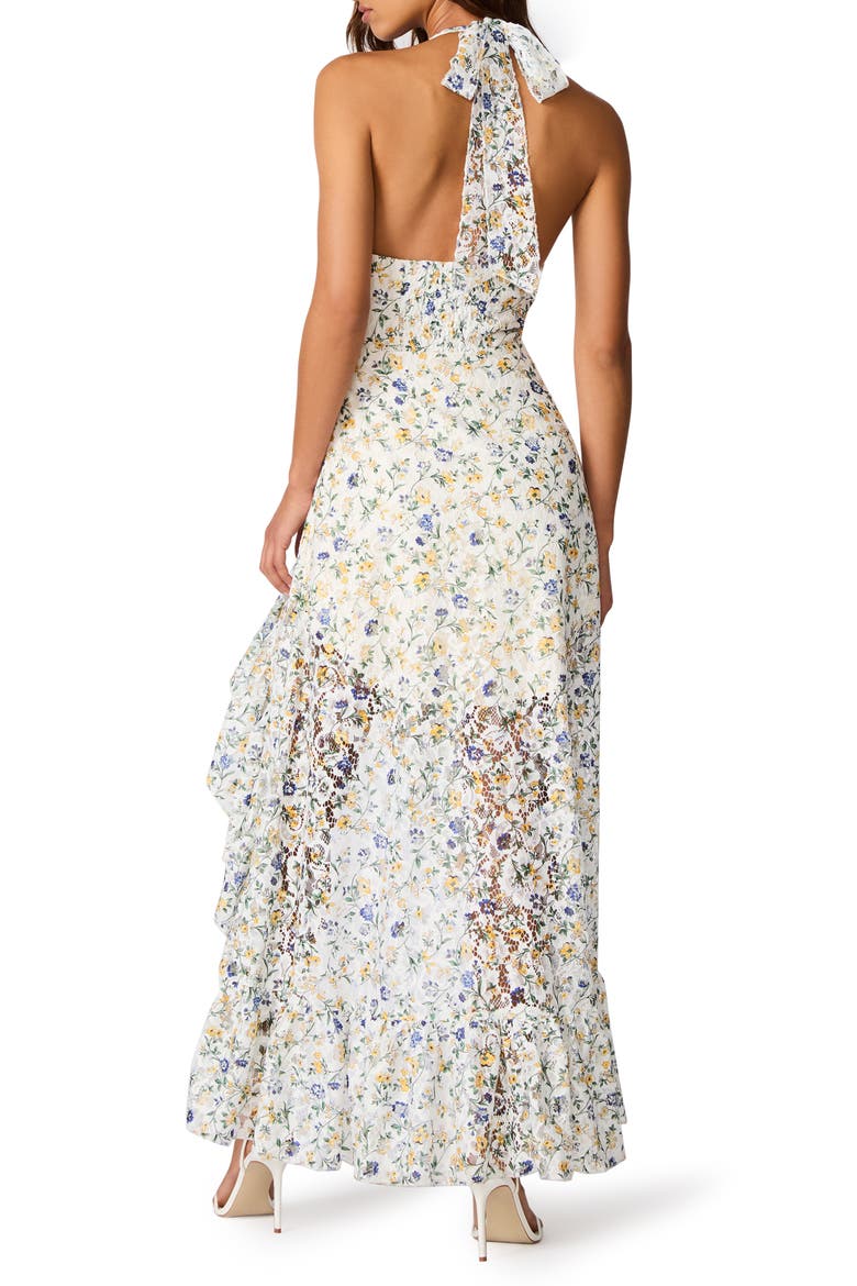 Floral Print Halter Dress, Alternate, color, WHITE DITSY FLORAL