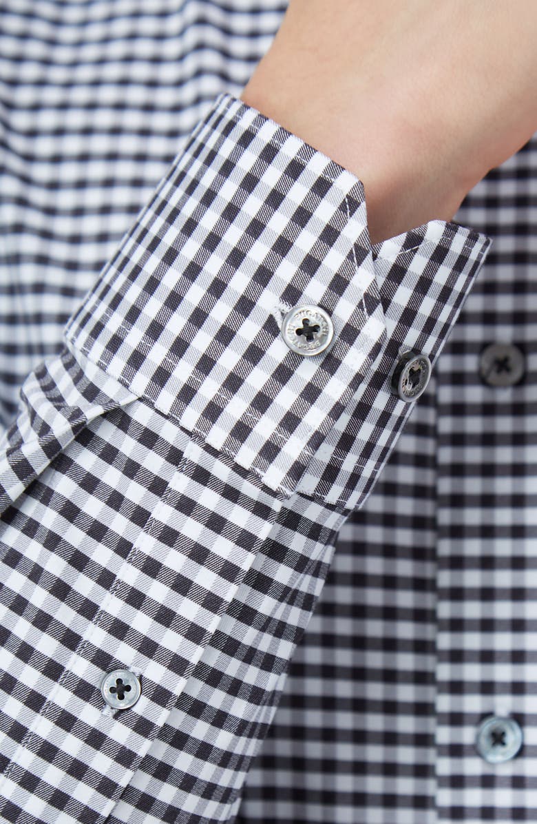 Bugatchi James OoohCotton<sup>®</sup> Gingham Button-Up Shirt, Alternate, color, Black