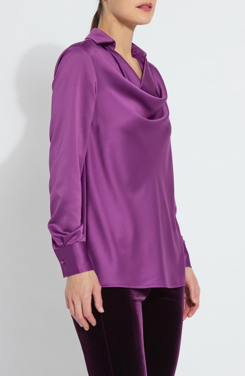 Lysse Wallis Draped Cowl Neck Top, Alternate, color, Purple Ornament