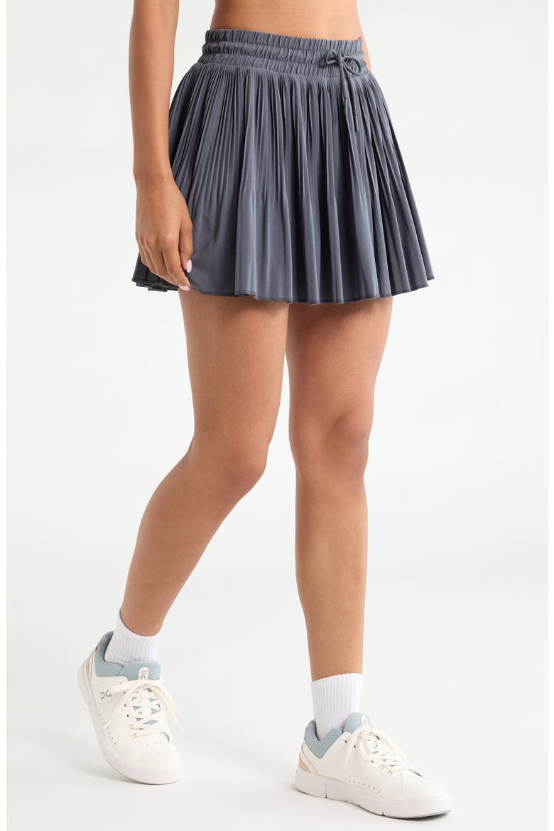 Pleated Drawstring Skirt, Alternate, color, NAVY ARMADA