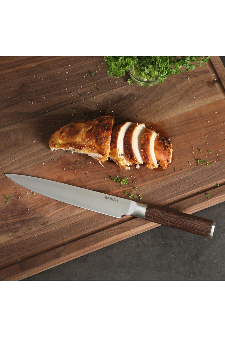 Carving Knife High Carbon 1.4116 German Steel Slicing Knife with Pakka Wood Handle, Alternate, color, Dark Brown