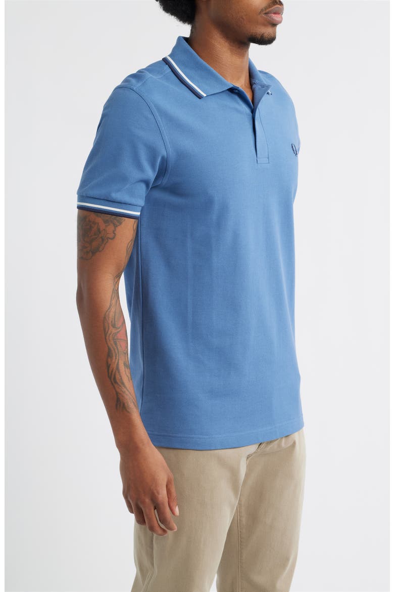 Extra Trim Fit Twin Tipped Piqué Polo, Alternate, color, LIGHT BLUE/ WHITE/ DARK BLUE