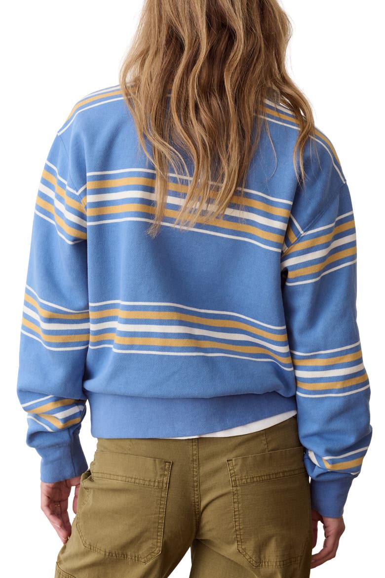 Cloud 9 Cotton Blend Fleece Polo, Alternate, color, FADED BLUE AND GOLD