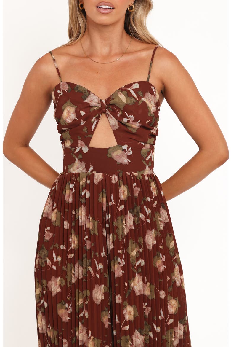 Floral Wide Leg Jumpsuit, Alternate, color, BROWN FLORAL