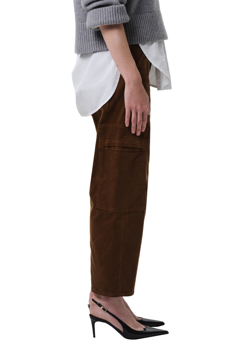 Marcelle Low Rise Barrel Corduroy Cargo Pants, Alternate, color, MANUKA (BRONZE)