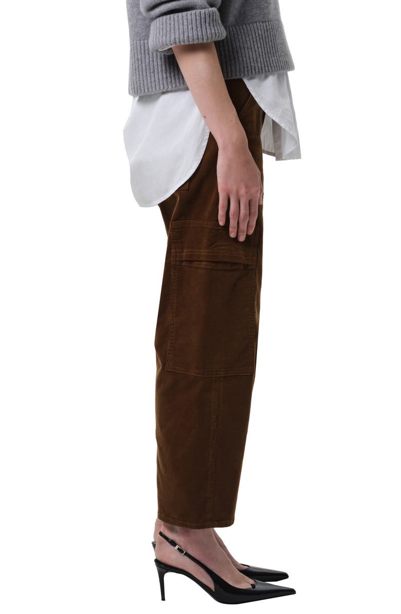Citizens of Humanity Marcelle Low Rise Barrel Corduroy Cargo Pants, Alternate, color, Manuka (Bronze)