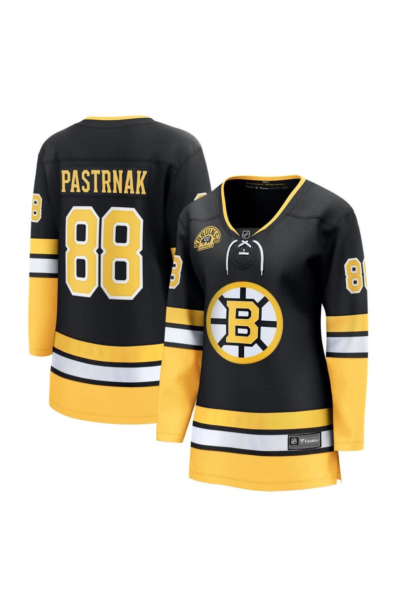 FANATICS Women's Fanatics David Pastrnak Black Boston Bruins 100th Anniversary Premier Breakaway Player Jersey, Alternate, color, Black