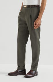 Brunello Cucinelli Virgin wool canvas trousers with pleat