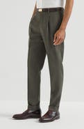 Brunello Cucinelli Virgin wool canvas trousers with pleat