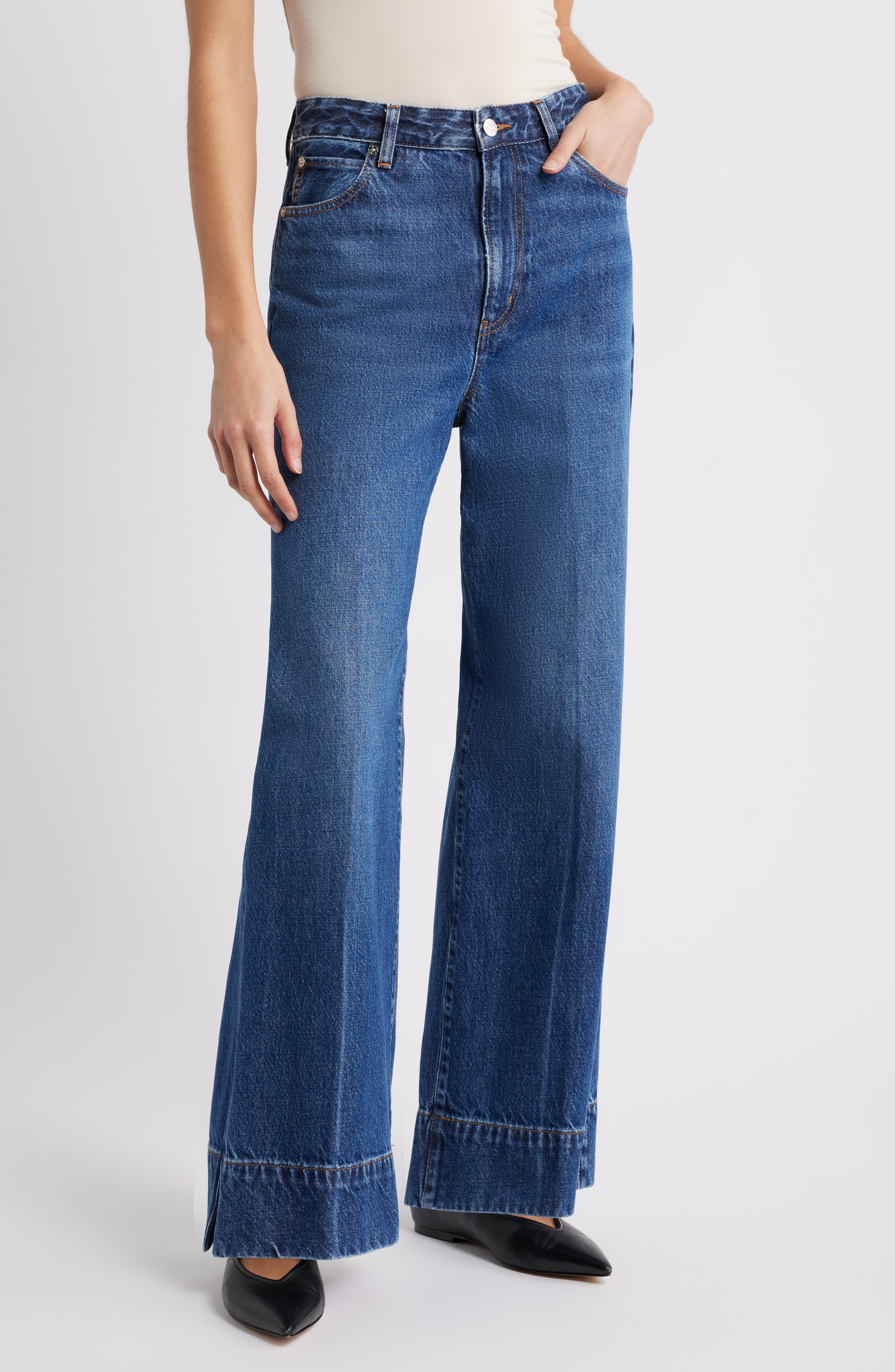 The Pixie Slice High Waist Flare Leg Jeans