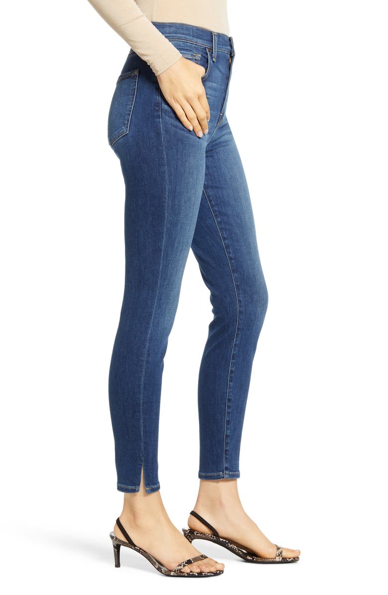 7 For All Mankind High Waist Side Snip Ankle Skinny Jeans, Alternate, color,