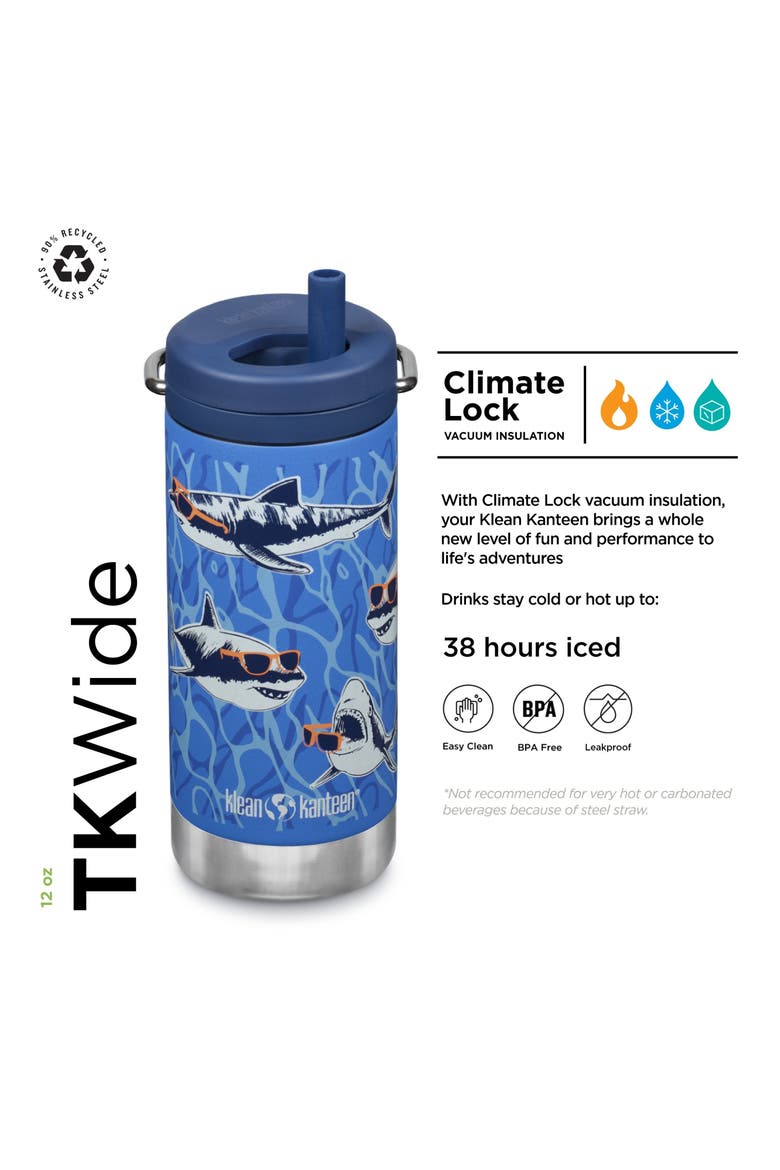 12oz TKWide Insulated Water Bottle with Twist Cap, Alternate, color, Sharks in Shades