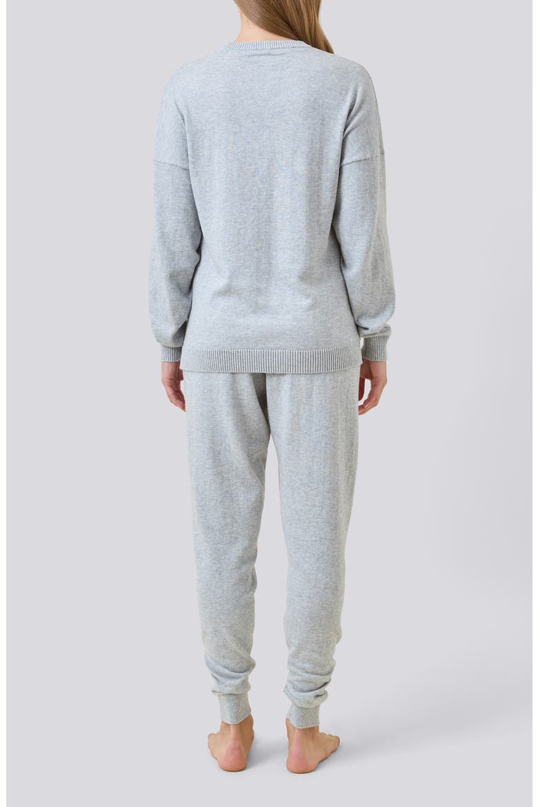 Cotton & Cashmere Crewneck Pajama Top, Alternate, color, GREY
