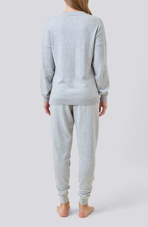 Papinelle Cotton & Cashmere Crewneck Pajama Top In Gray