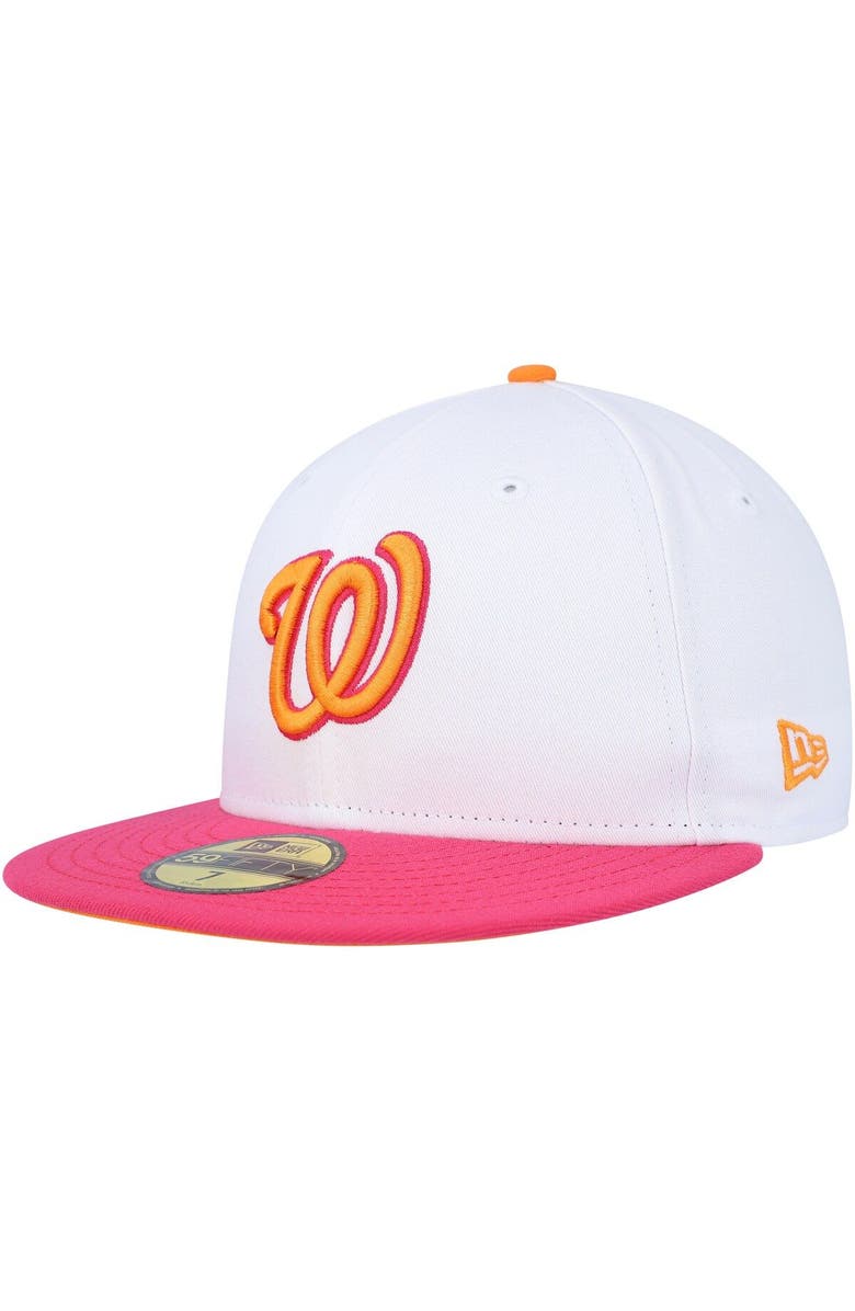 New Era Men's New Era  White/Pink Washington Nationals 10th Team Anniversary 59FIFTY Fitted Hat, Alternate, color, 