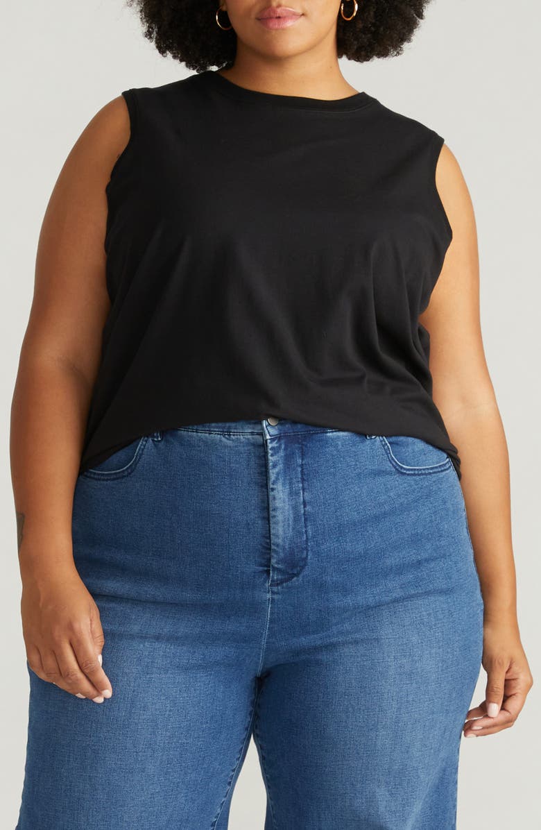 Universal Standard Patti Cotton Muscle Tank, Main, color, 