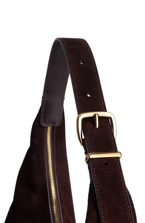 Madewell The Essential Fringed Suede Curve Shoulder Bag In Brown