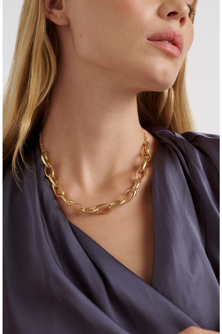 Corola Contour Chain Necklace, Alternate, color, METALLIC GOLD