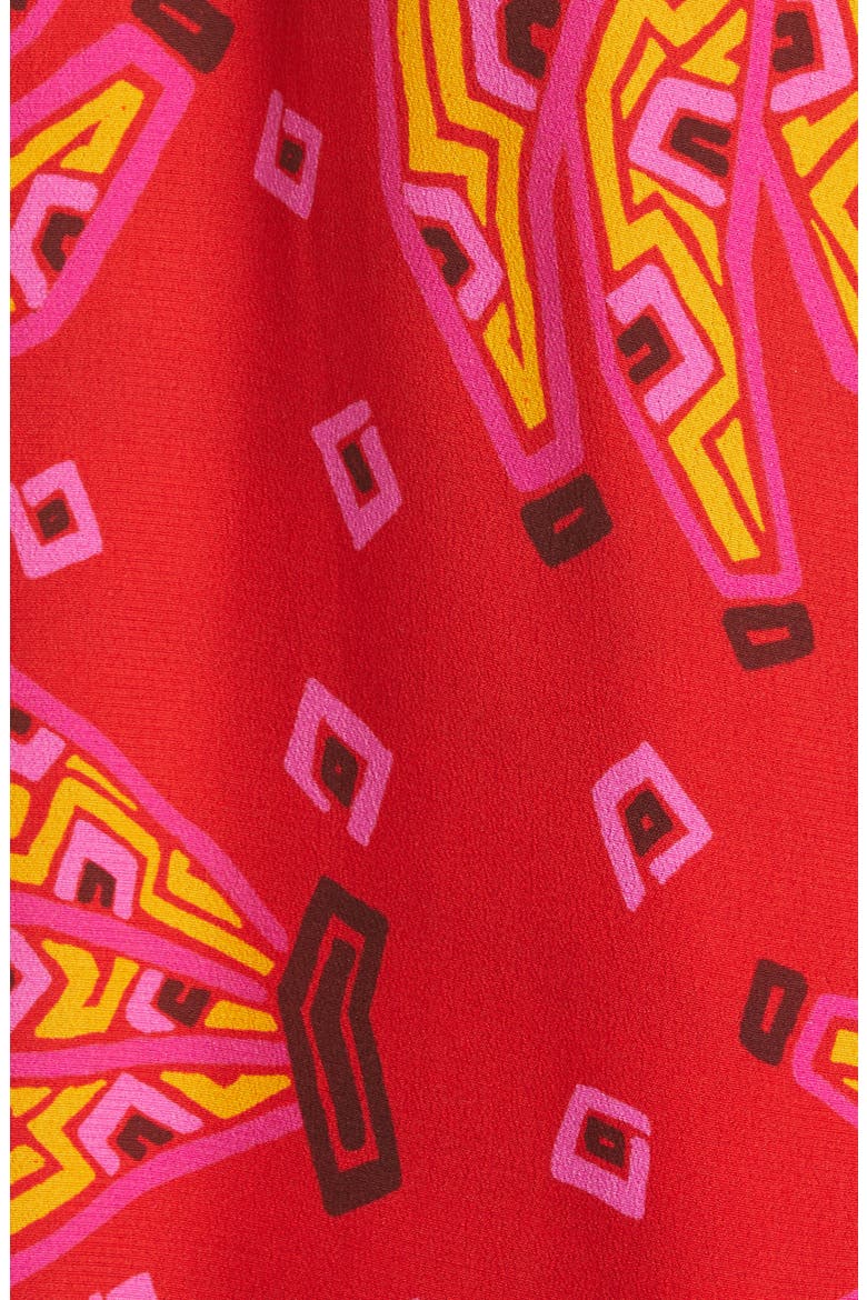 Red Tiki Bananas Tie Back Dress, Alternate, color, RED TIKI BANANA