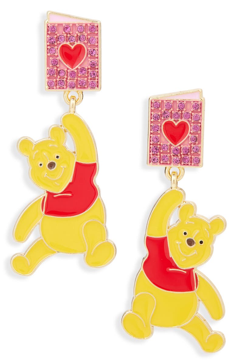 BaubleBar x Disney<sup>®</sup> Winne the Pooh Valentine's Day Drop Earrings, Main, color, Yellow Multi