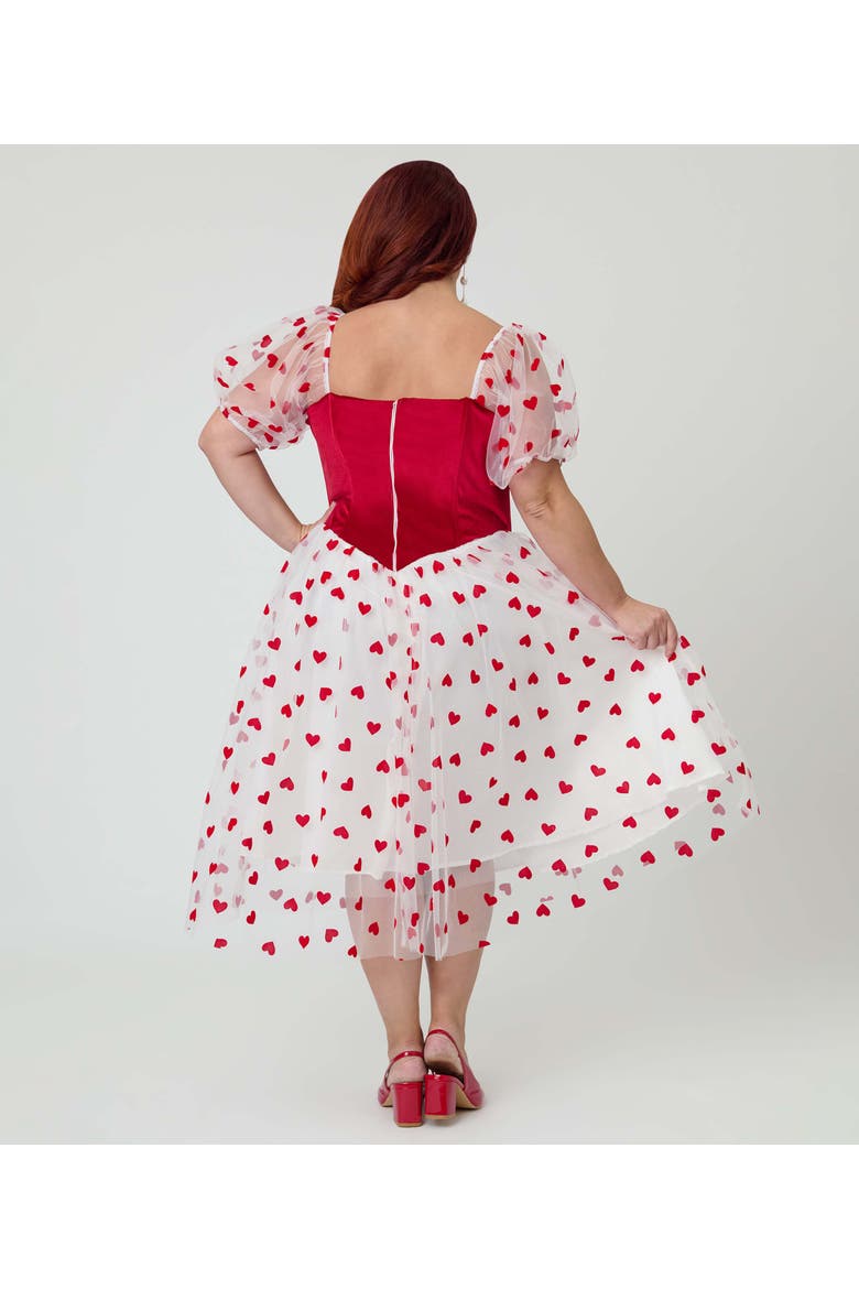 Plus Size Loving You Swing Dress, Alternate, color, White W/ Red Hearts