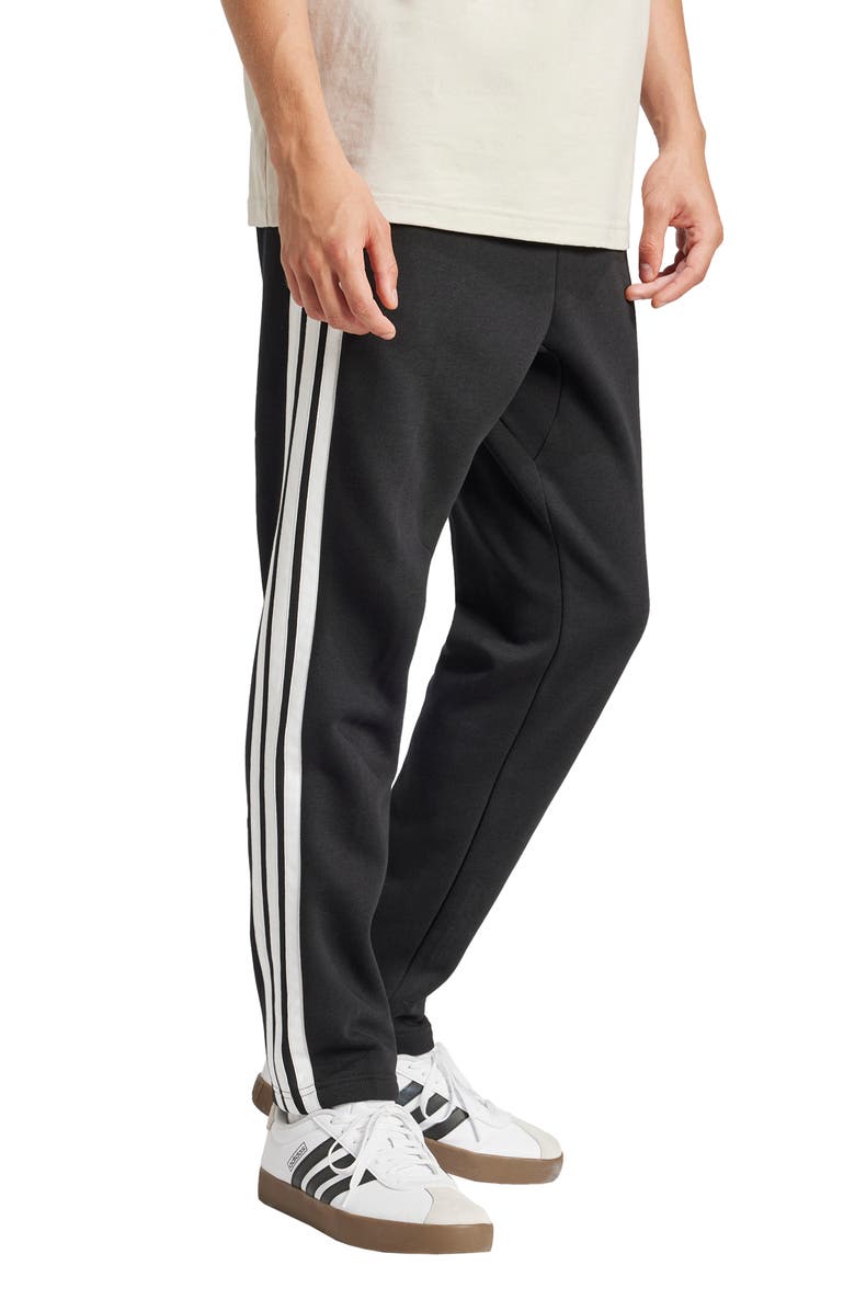 adidas Essentials 3-Stripes Fleece Sweatpants, Alternate, color, Black/ White