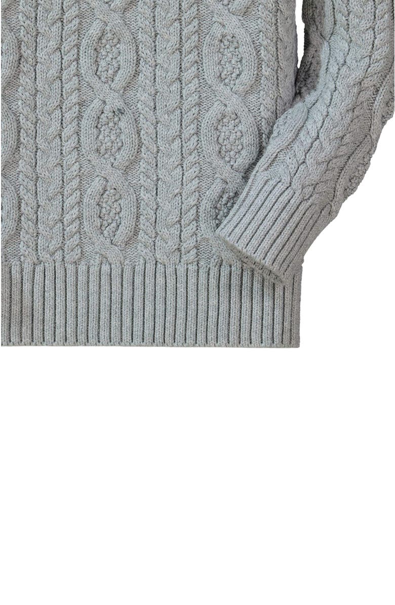 Hope & Henry Baby Boys' Organic Mock Neck Cable Sweater, Infant, Alternate, color, Gray Heather