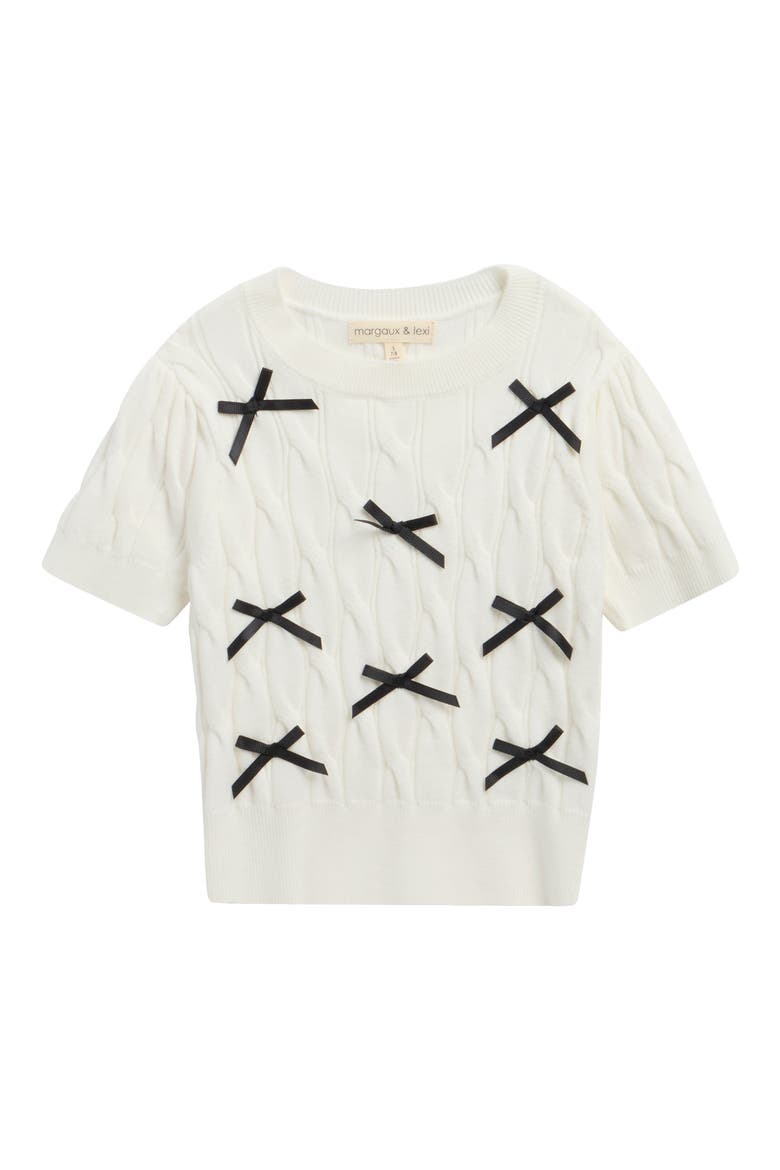Kids' Bow Sweater, Main, color, MARSHMELLOW
