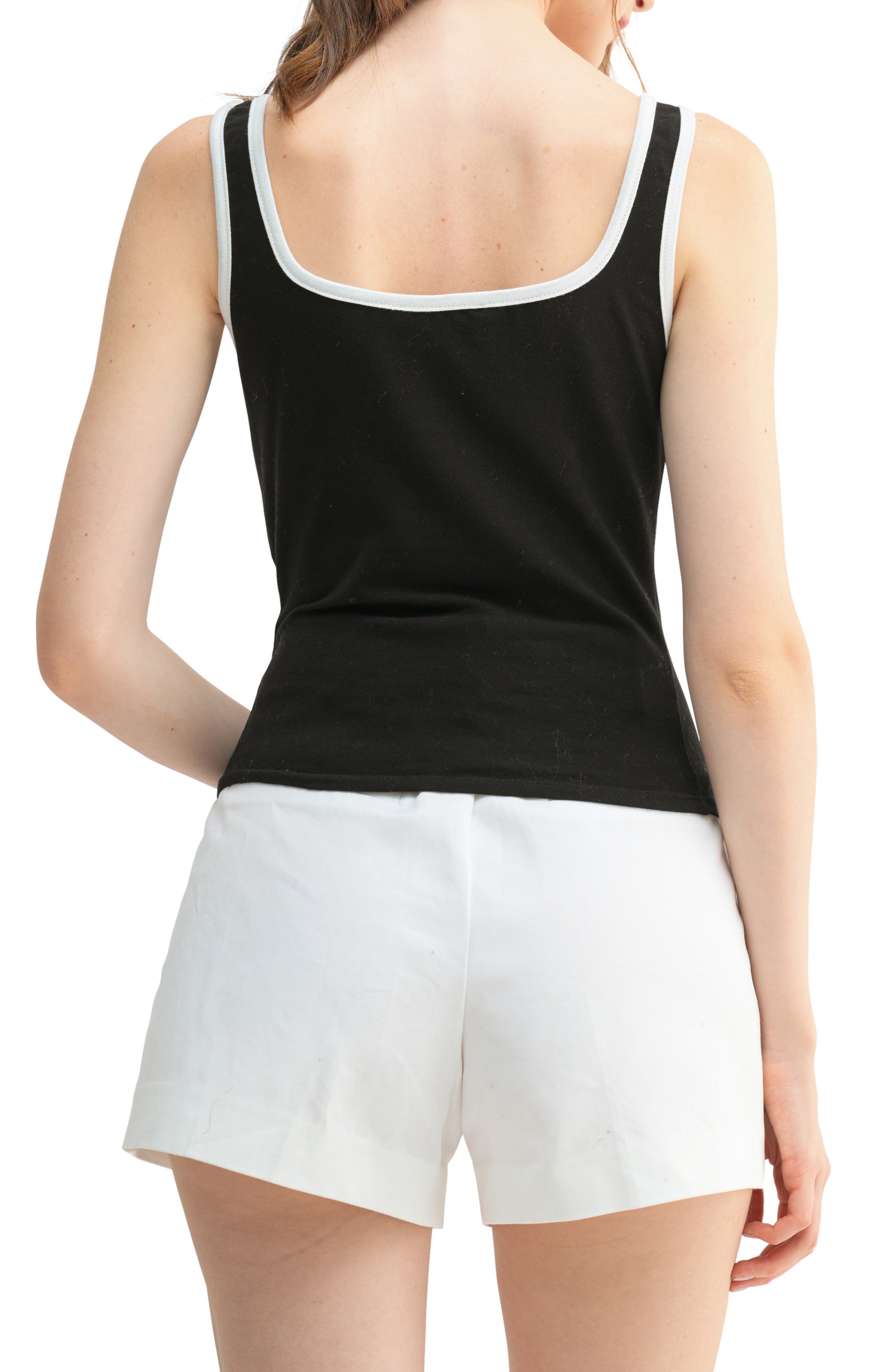 Lush Bow Contrast Keyhole Tank (Women) | Nordstromrack