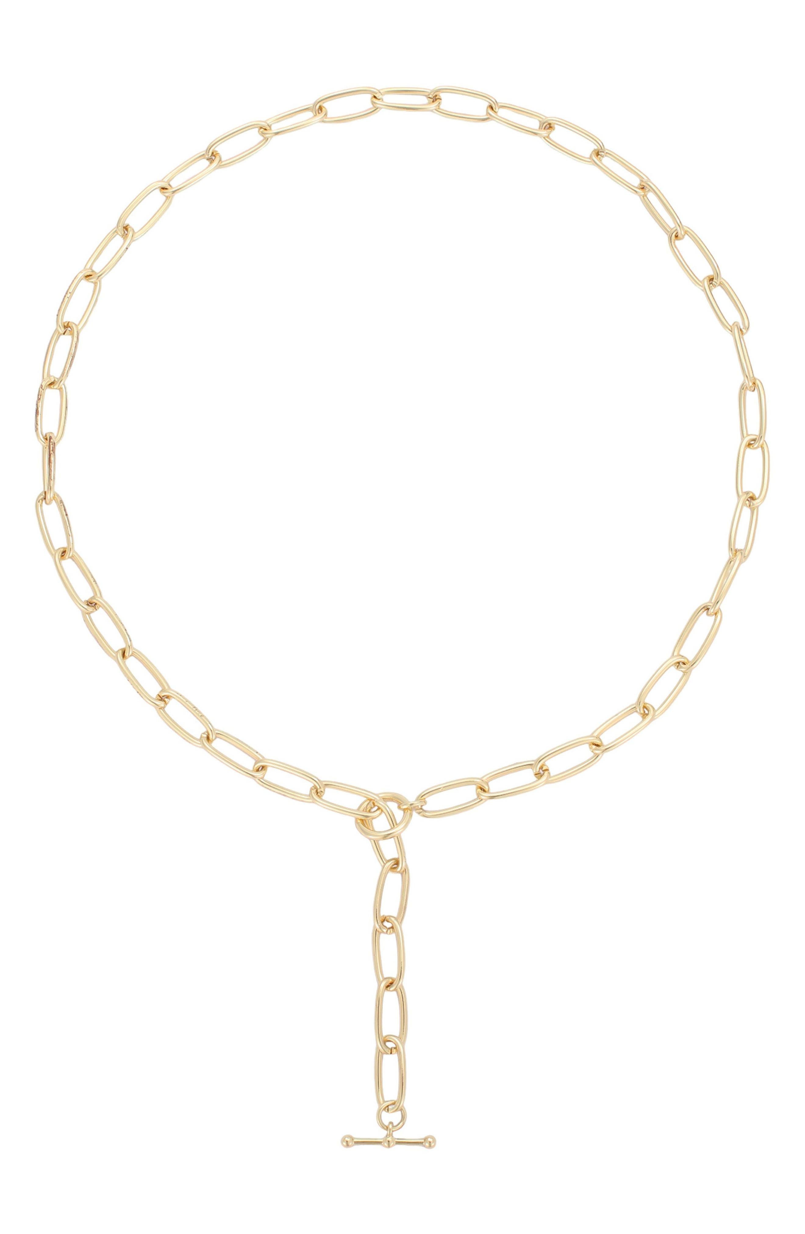 14k Gold Plated Chunky Slide Toggle Necklace