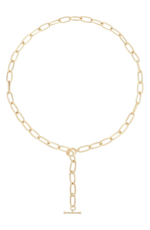 14k Gold Plated Chunky Slide Toggle Necklace