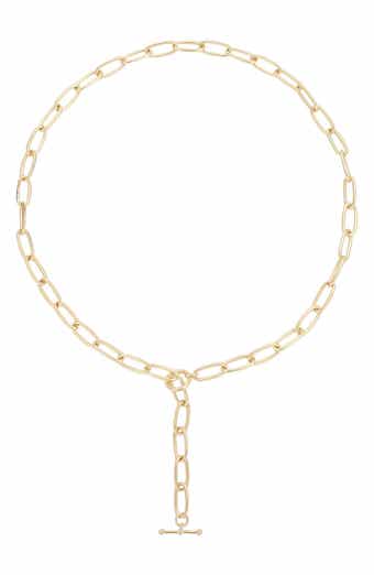 14k Gold Plated Chunky Slide Toggle Necklace