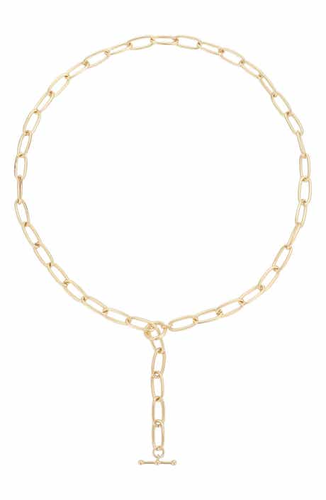 14k Gold Plated Chunky Slide Toggle Necklace
