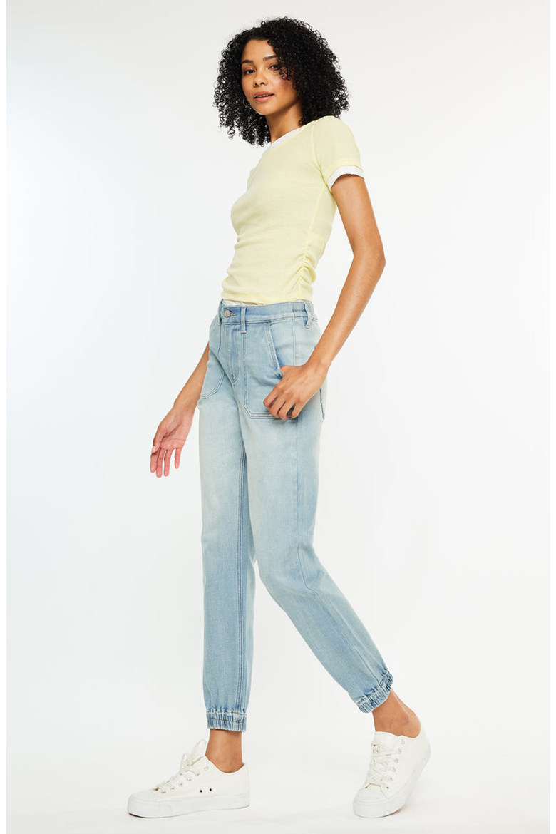 Chelly High Rise Light Wash Jogger, Alternate, color, Light Wash