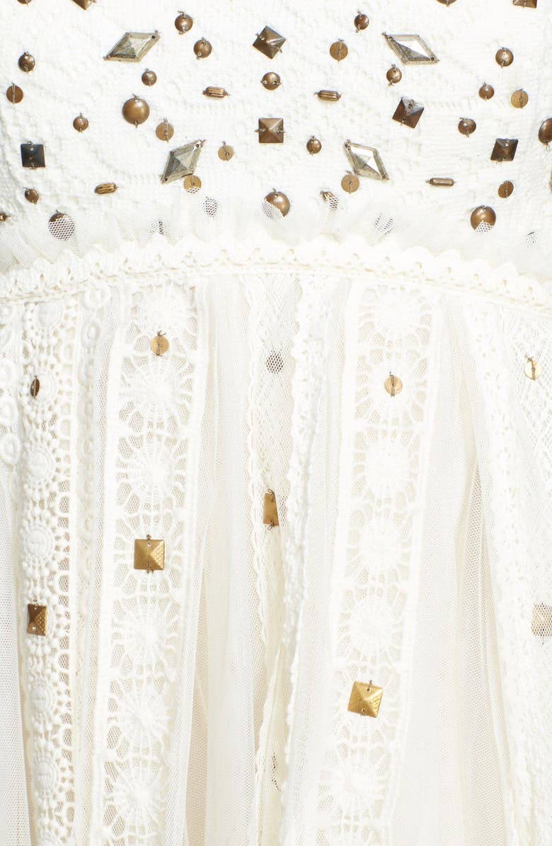 Free People Stud Lace Trim Midi Dress, Alternate, color, 