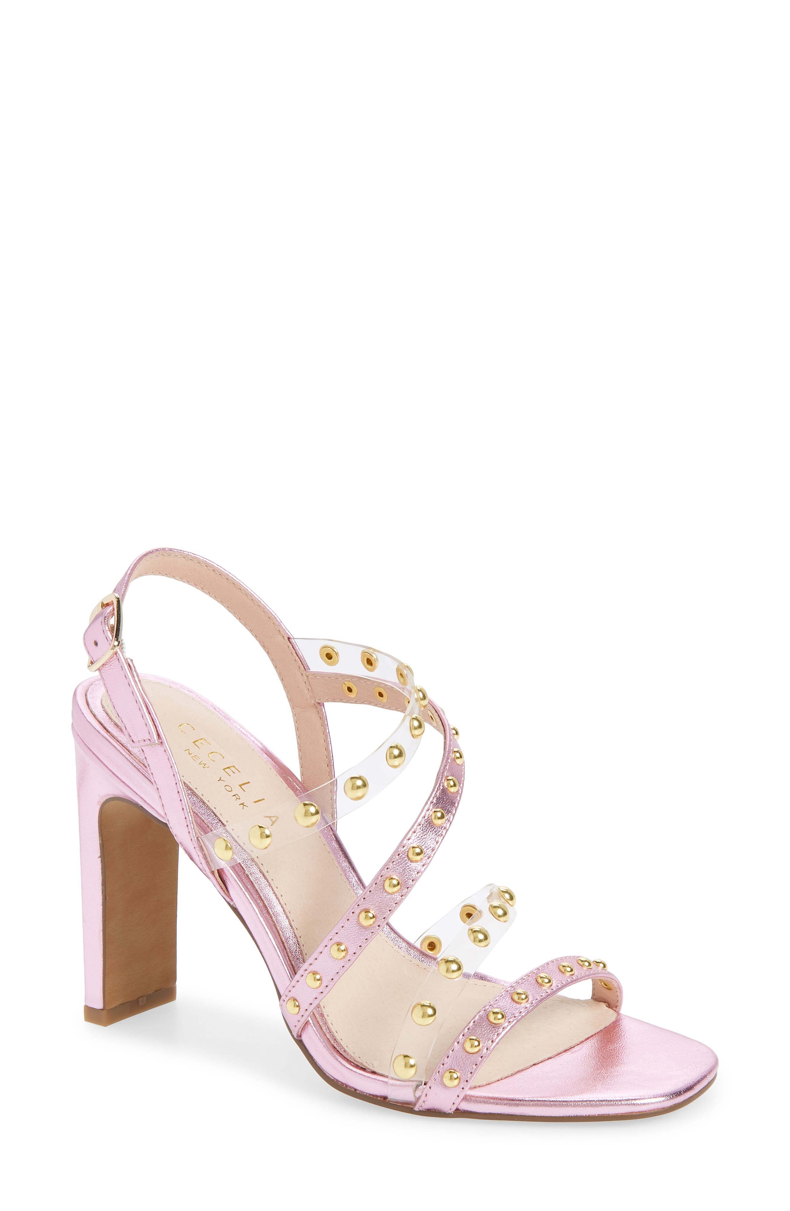 Vanessa Studded Sandal, Main, color, ICE PINK LEATHER