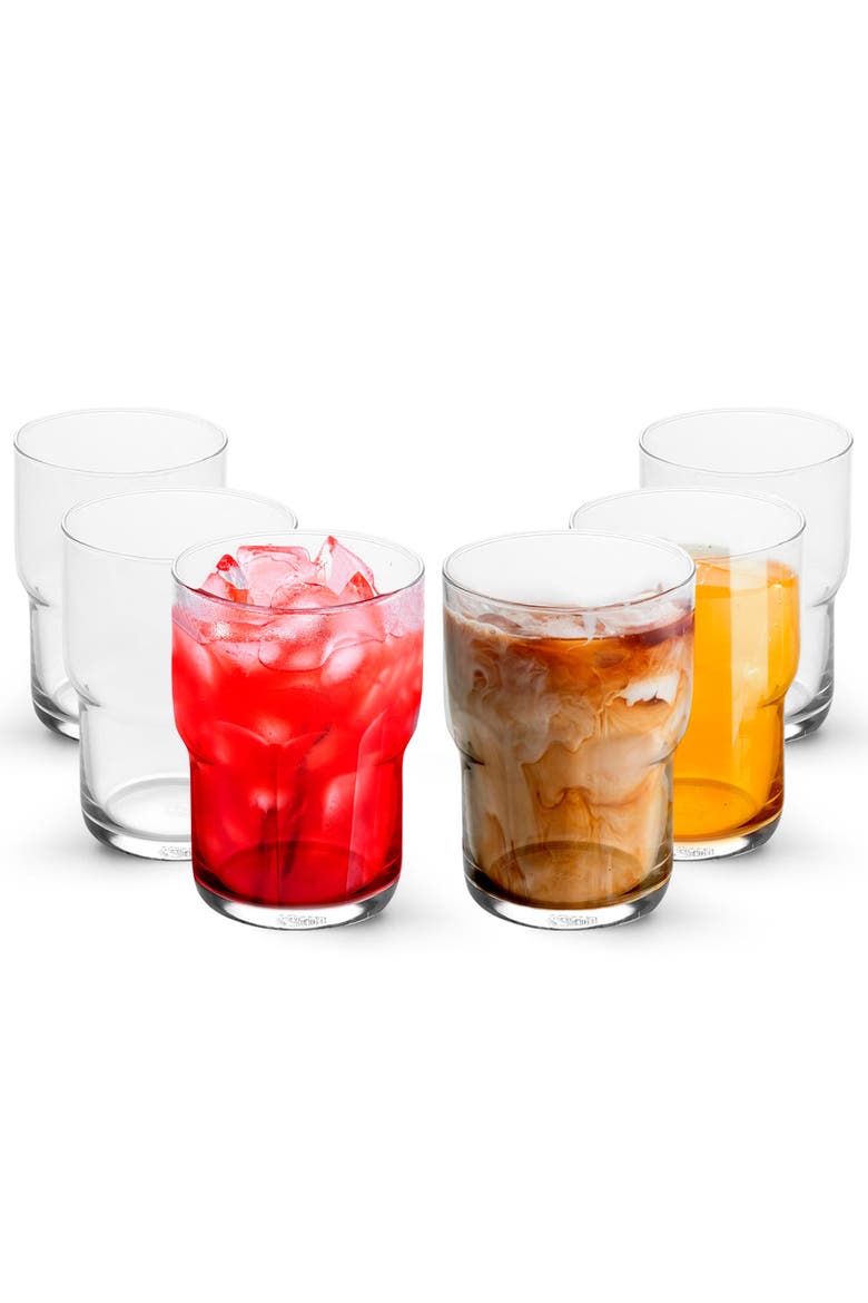 Stackable Iced Coffee Glasses - 15oz - Set of 6, Main, color, Clear