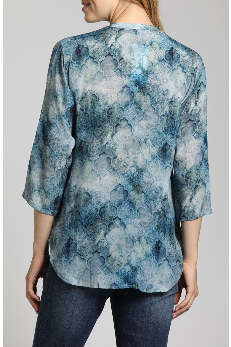 Abstract Print Button-Up Shirt, Alternate, color, BLUE/GREY MULTI