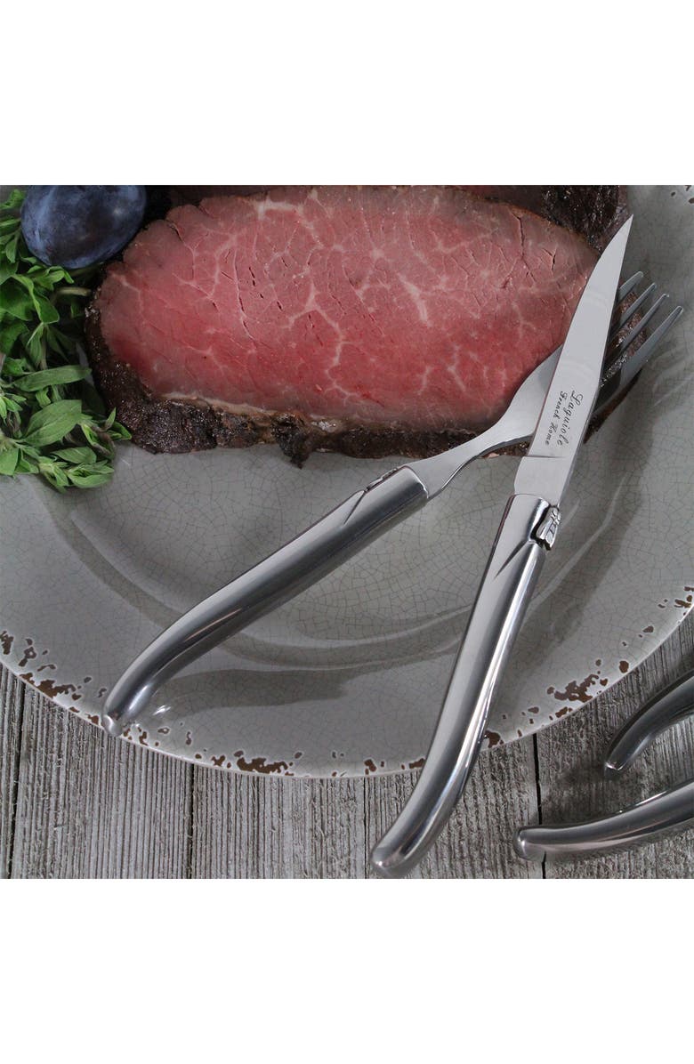 FRENCH HOME Laguiole Connoisseur Stainless Steel Steak Knives - Set of 4, Alternate, color, Silver