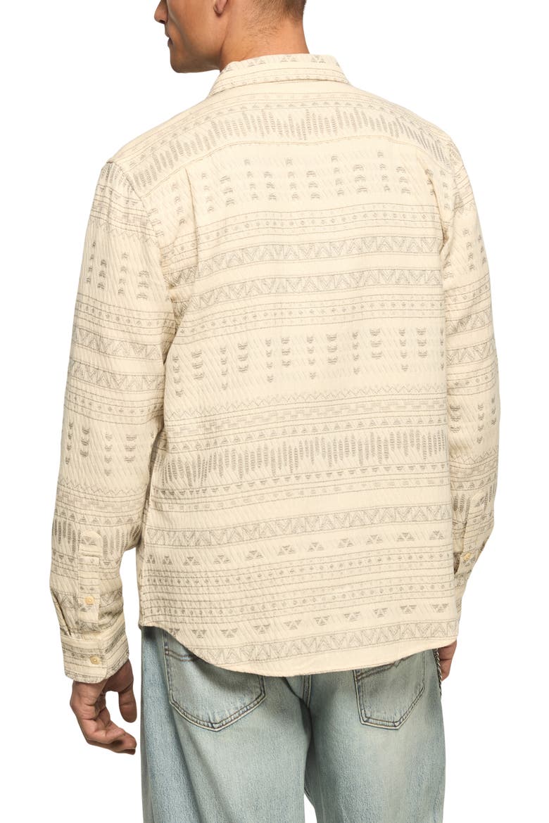 Humboldt Quilted Geo Jacquard Button-Up Overshirt, Alternate, color, CREAM MULTI