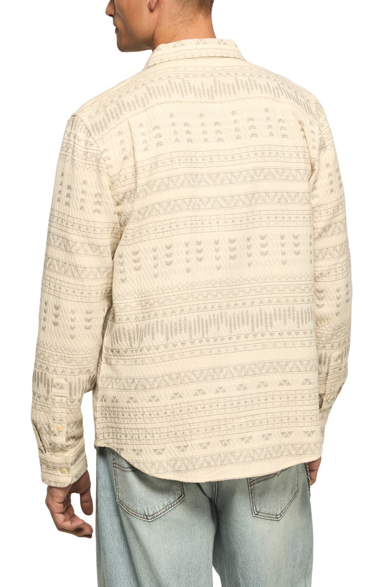 Lucky Brand Humboldt Quilted Geo Jacquard Button-Up Overshirt, Alternate, color, 