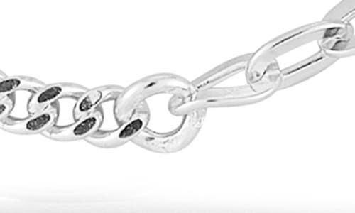 Glaze Jewelry Sterling Silver Mixed Chain Necklace In Metallic